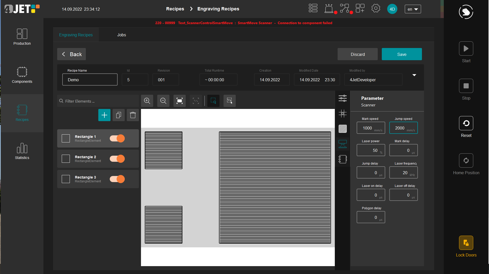 Benutzeroberfläche unseres Frameworks für die Erstellung von Rezepten Benutzeroberfläche unseres Frameworks für die Erstellung von Rezepten