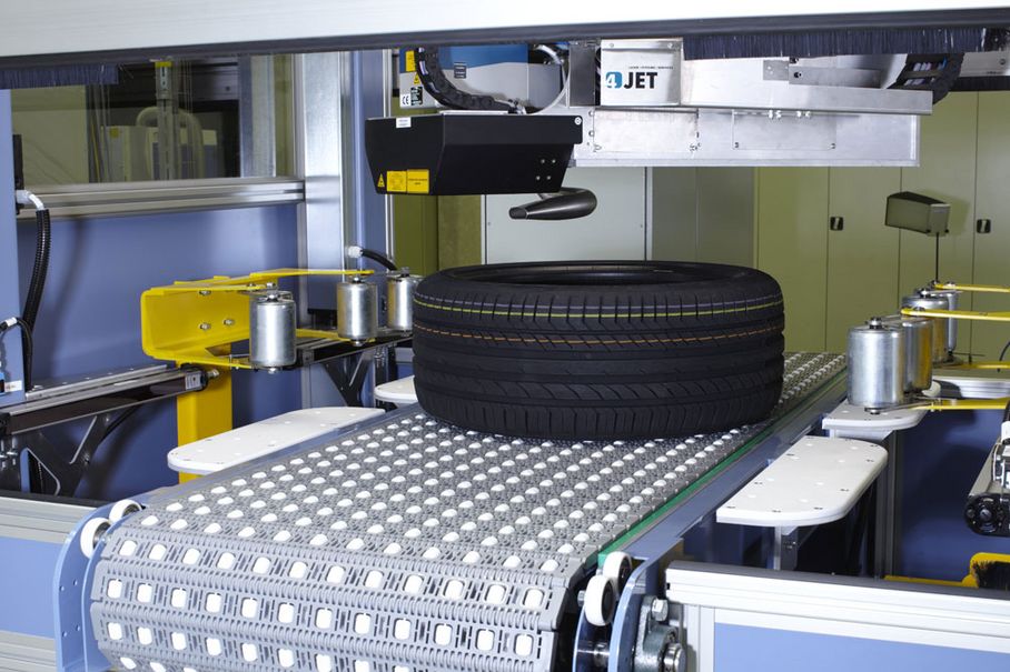 T-Mark System von 4JET zur Laserbeschriftung der Reifenseitenwände
