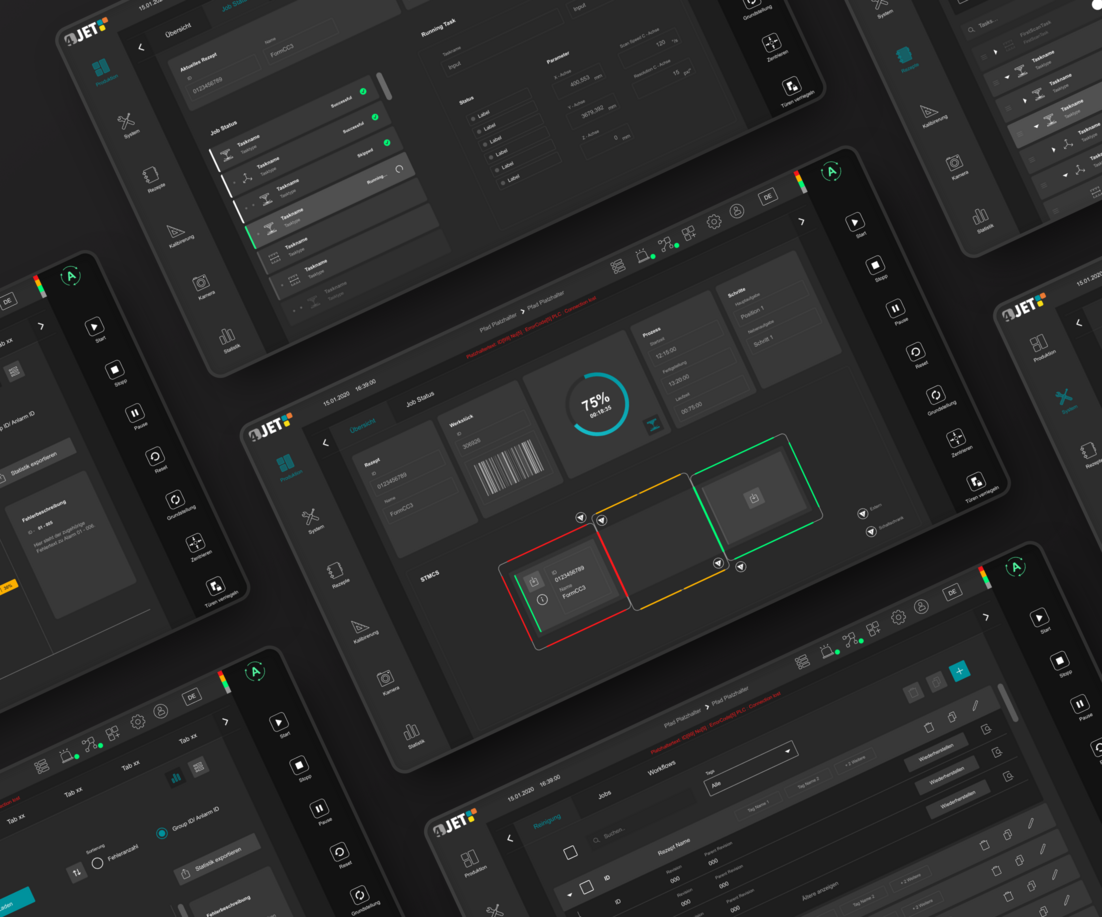 Grafik mit verschiedenen Screenshots aus Core4.
