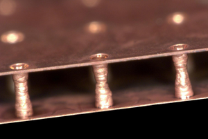 Sectional view of metallized substrates 