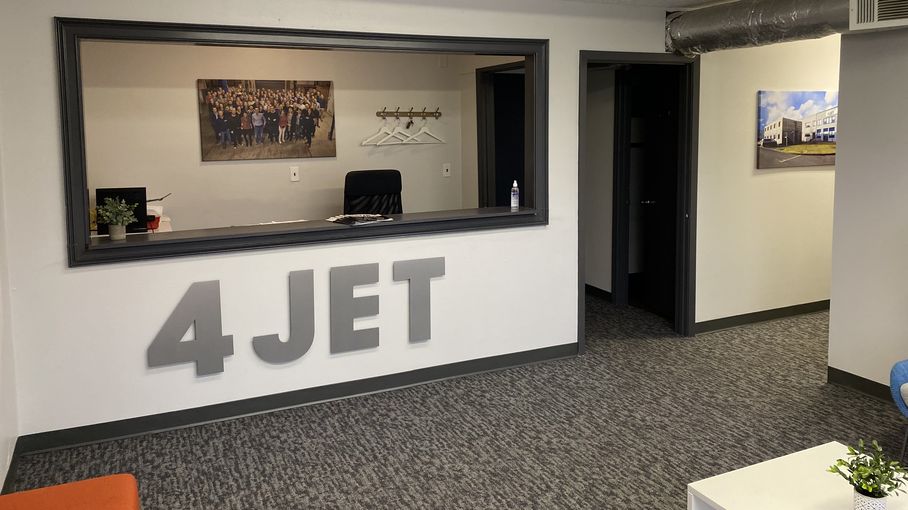 Reception desk at the new Atlanta location