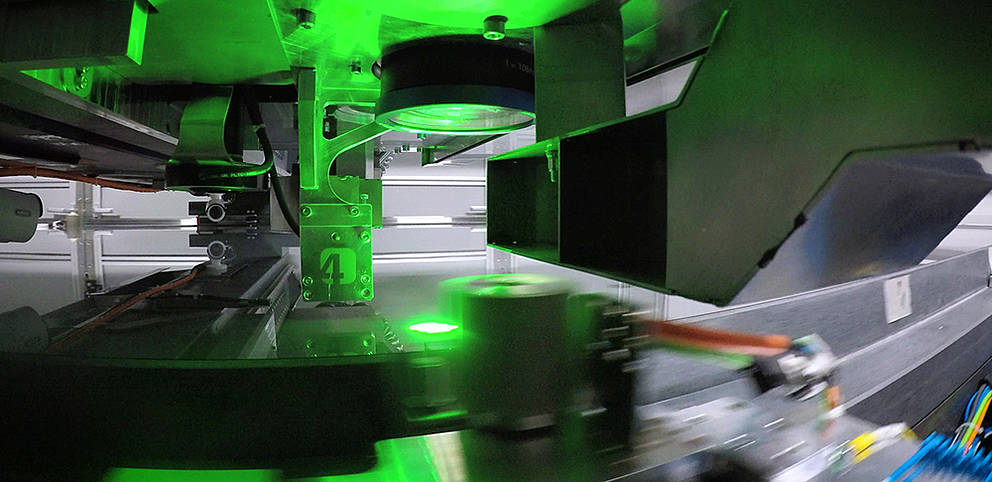 Glass substrate with large area laser patterning