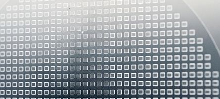 Nahaufnahme von vielen quadratischen Through-Glas-Vias. 