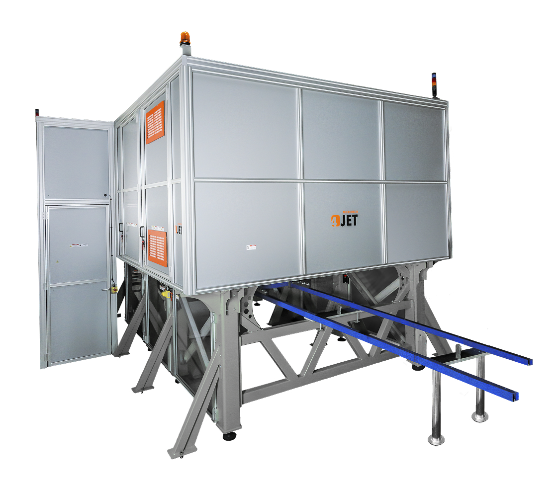 Das Bild zeigt einen Freisteller einer TOPAZ 3D, einem Lasersystem zur Ablation von dünnen Schichten auf gebogenem Glas.