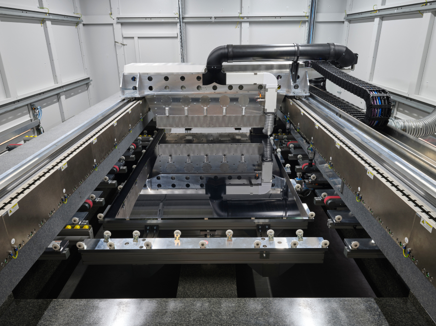 Foto aus dem Inneren der Topaz Px. Foto aus dem Inneren der Topaz Px. Das Substrat ist exakt zentriert.