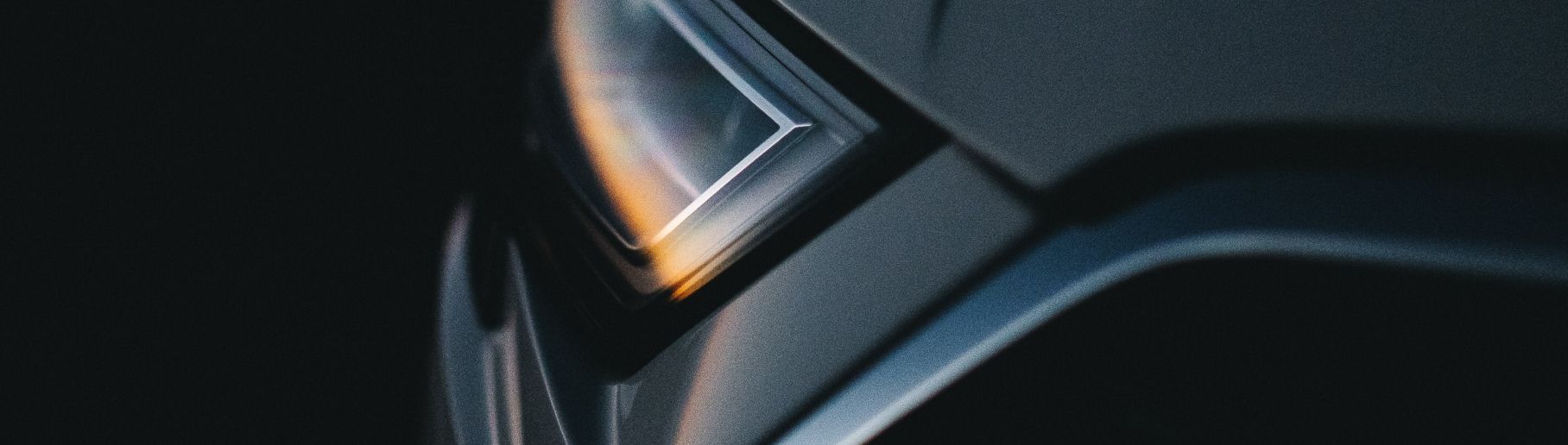 Close-up of a car headlight.