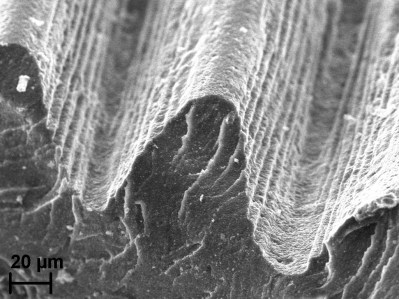 Laser powered drag reduction – Hundreds of riblets within a second image rights: 4JET microtech GmbH